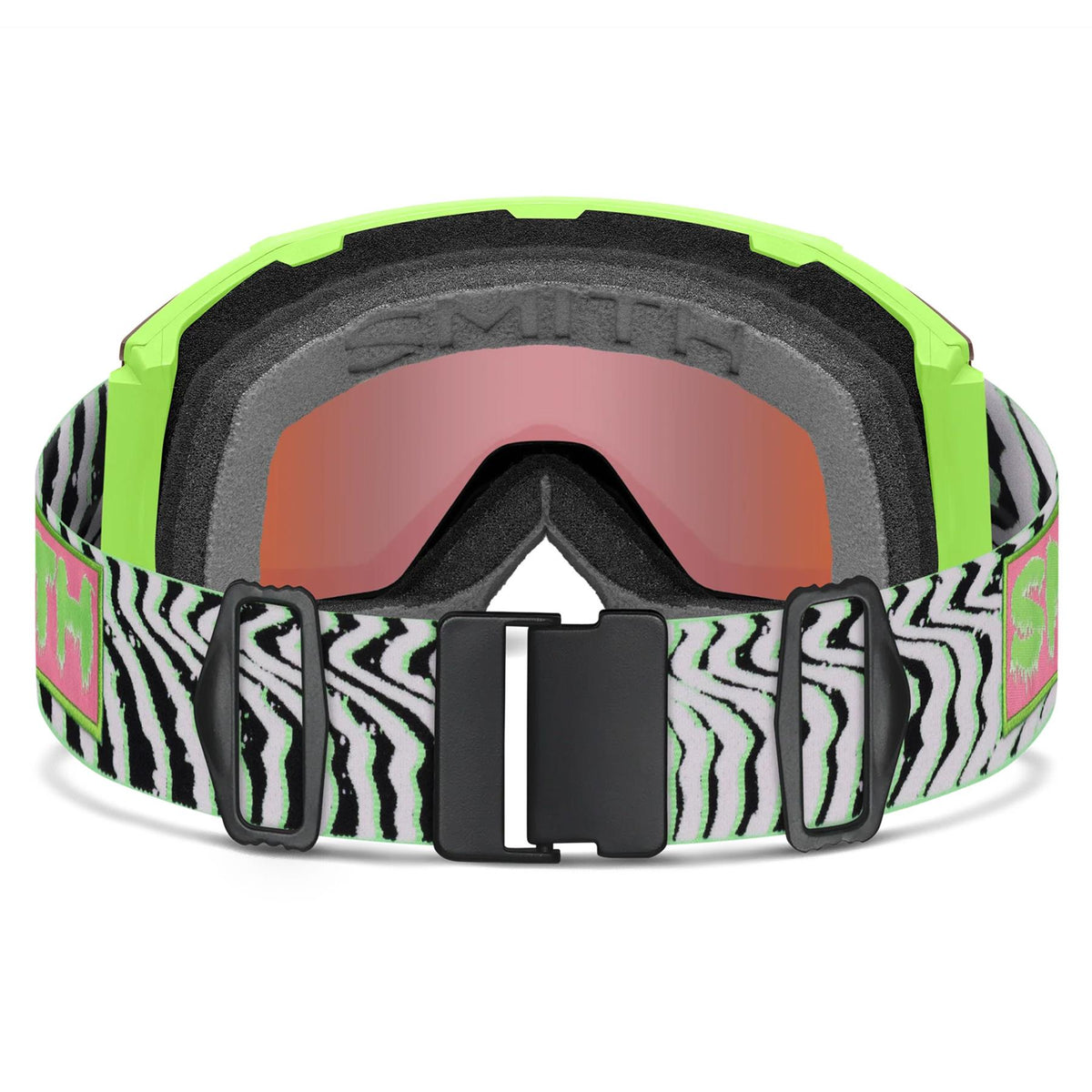 Smith Squad MAG Goggles Slime Static Shag - Chromapop Everyday Green Mirror + Spare Lens