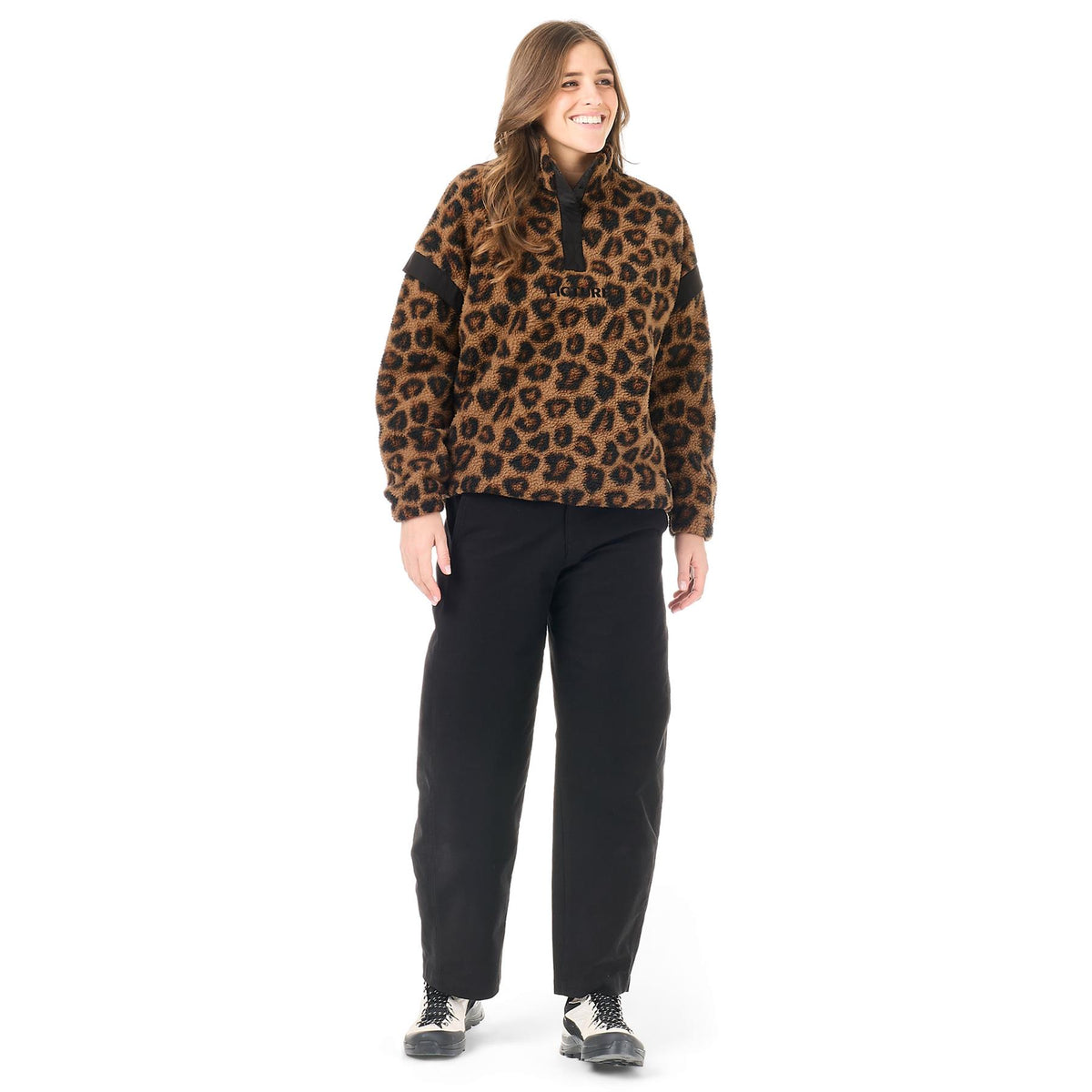 Picture Womens Velora Printed 1/4 Fleece Wild Spot Print