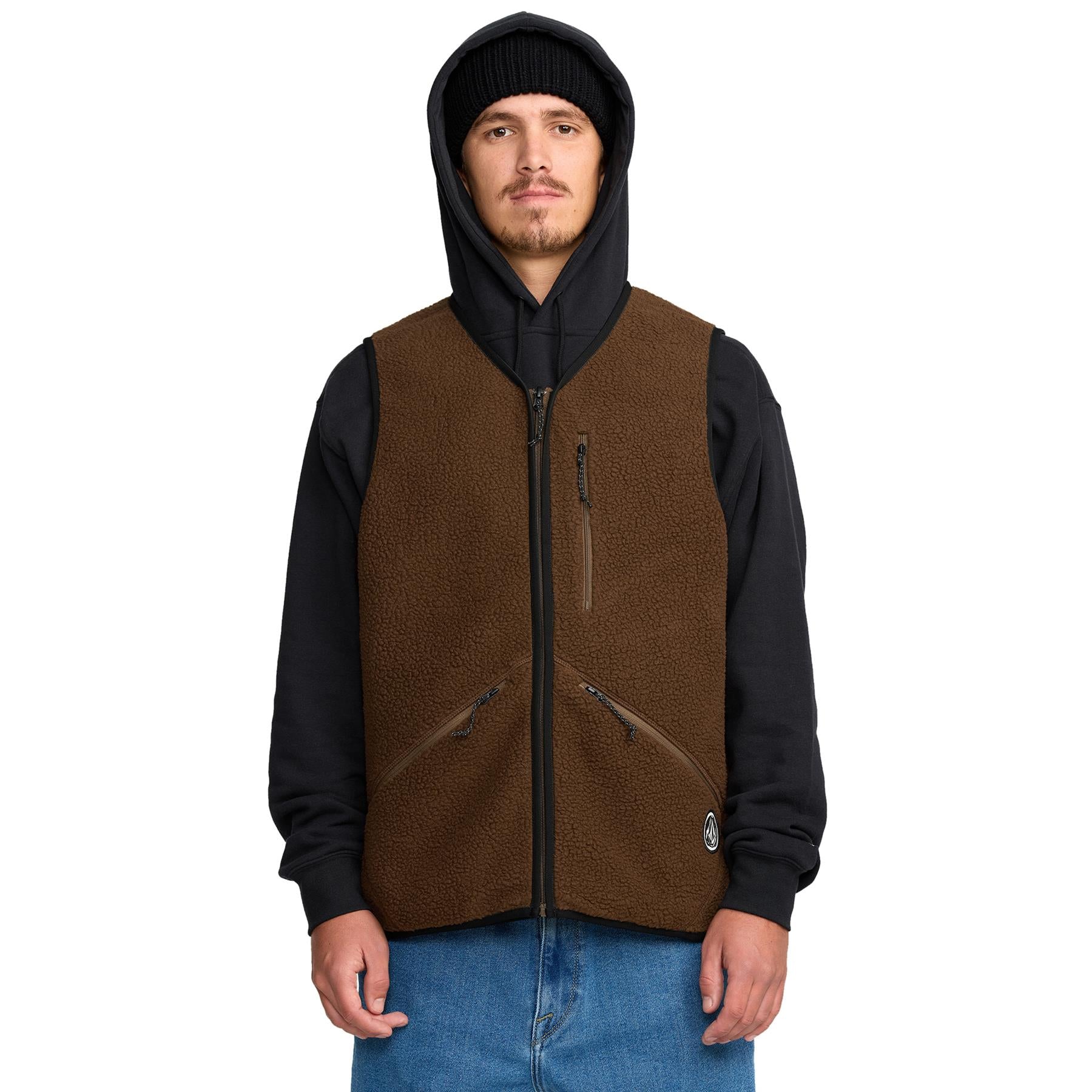 Volcom Mens Snowdrift Vest Brown
