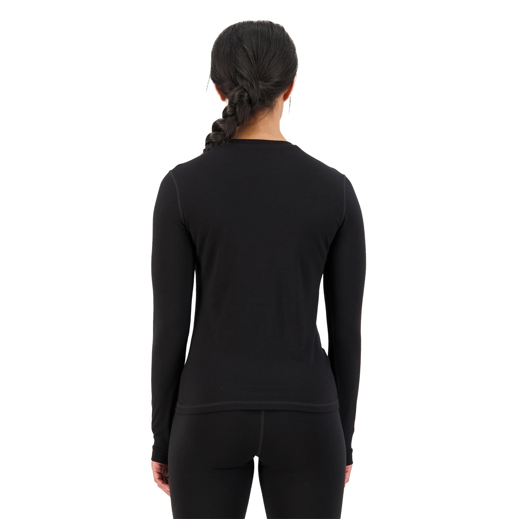 Mons Royale Womens Cascade Merino Base Layer LS Top Black