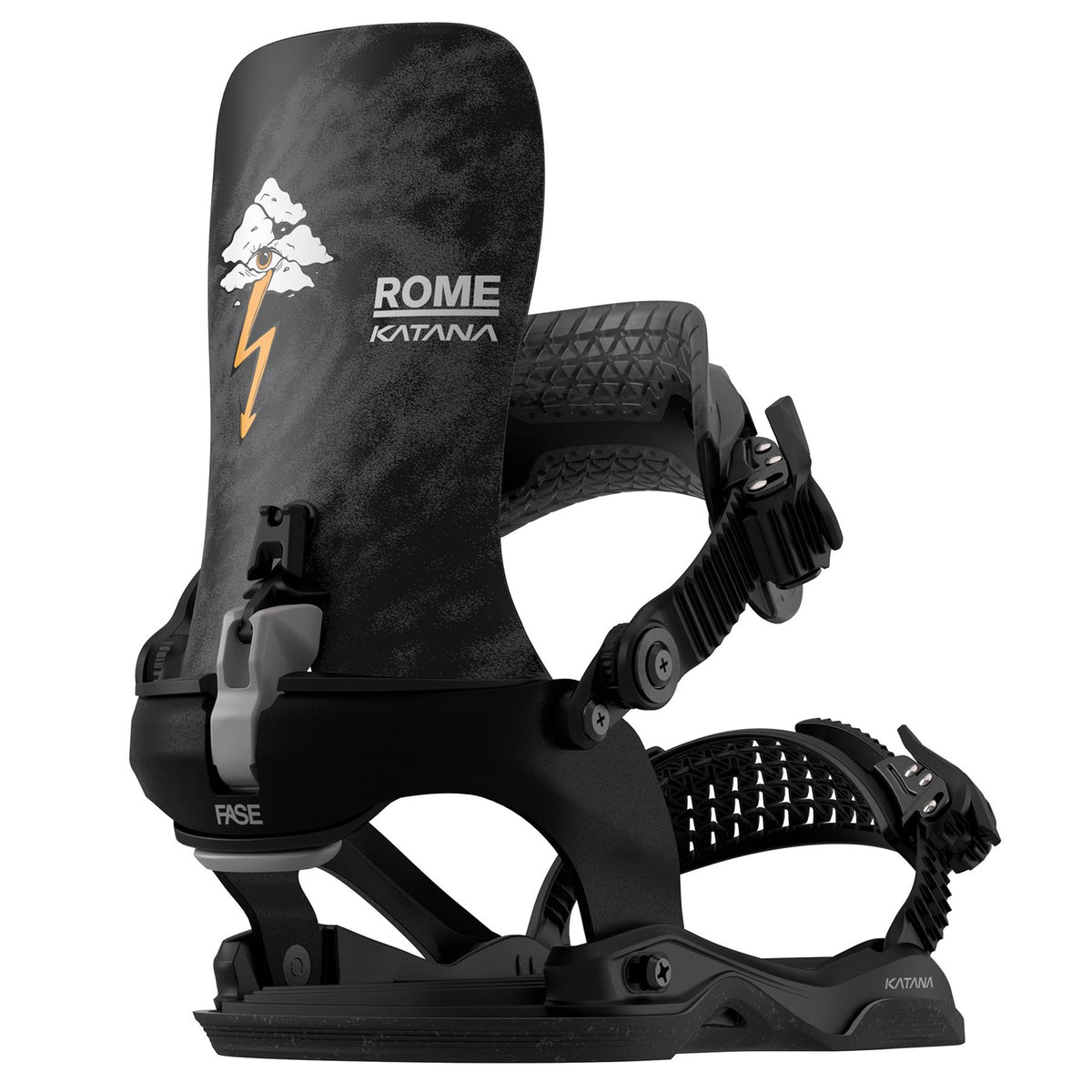 Rome Katana AsymWrap Fase Pro Mens Snowboard Bindings Black 2027
