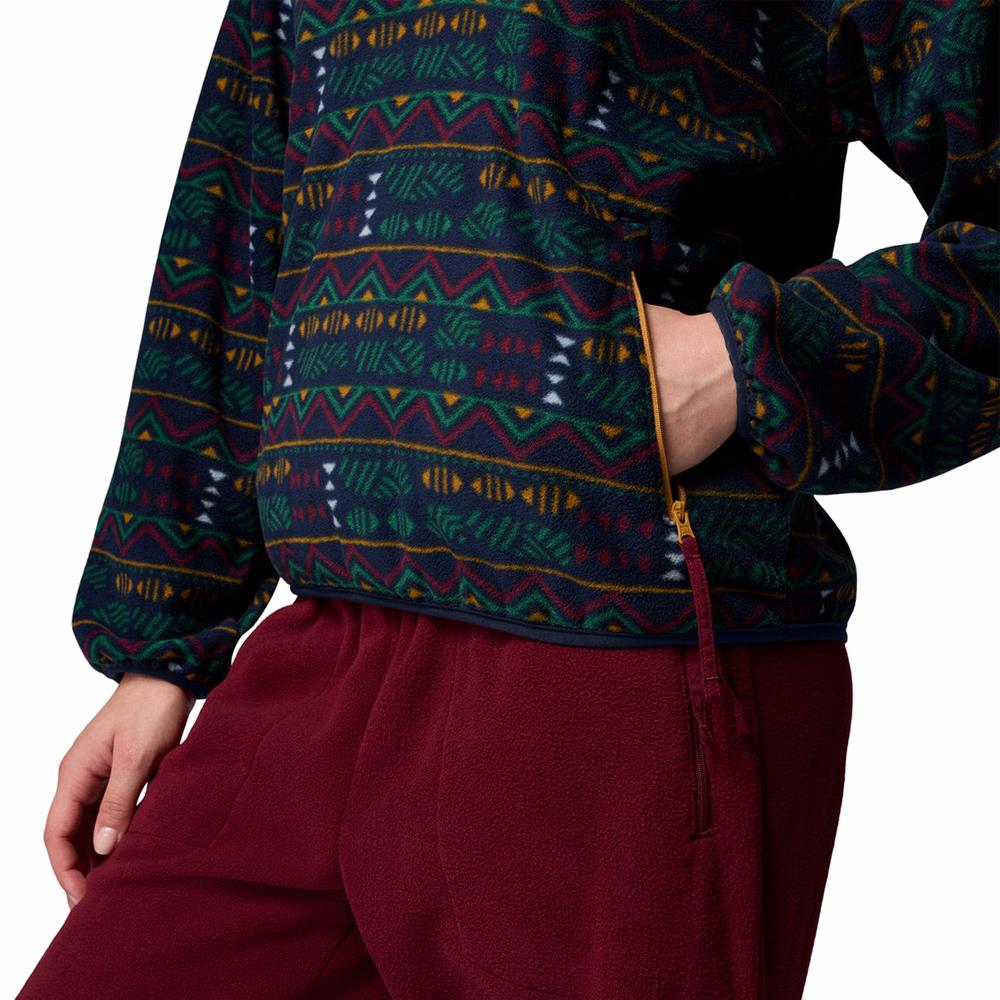 Columbia Sequoia Grove Printed Half Zip Womens Fleece Collegiate Navy