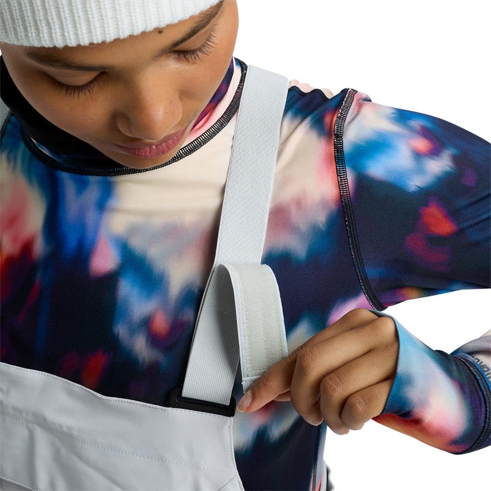 Burton Reserve 2L Womens Stretch Slim Bib Pants Gray Cloud