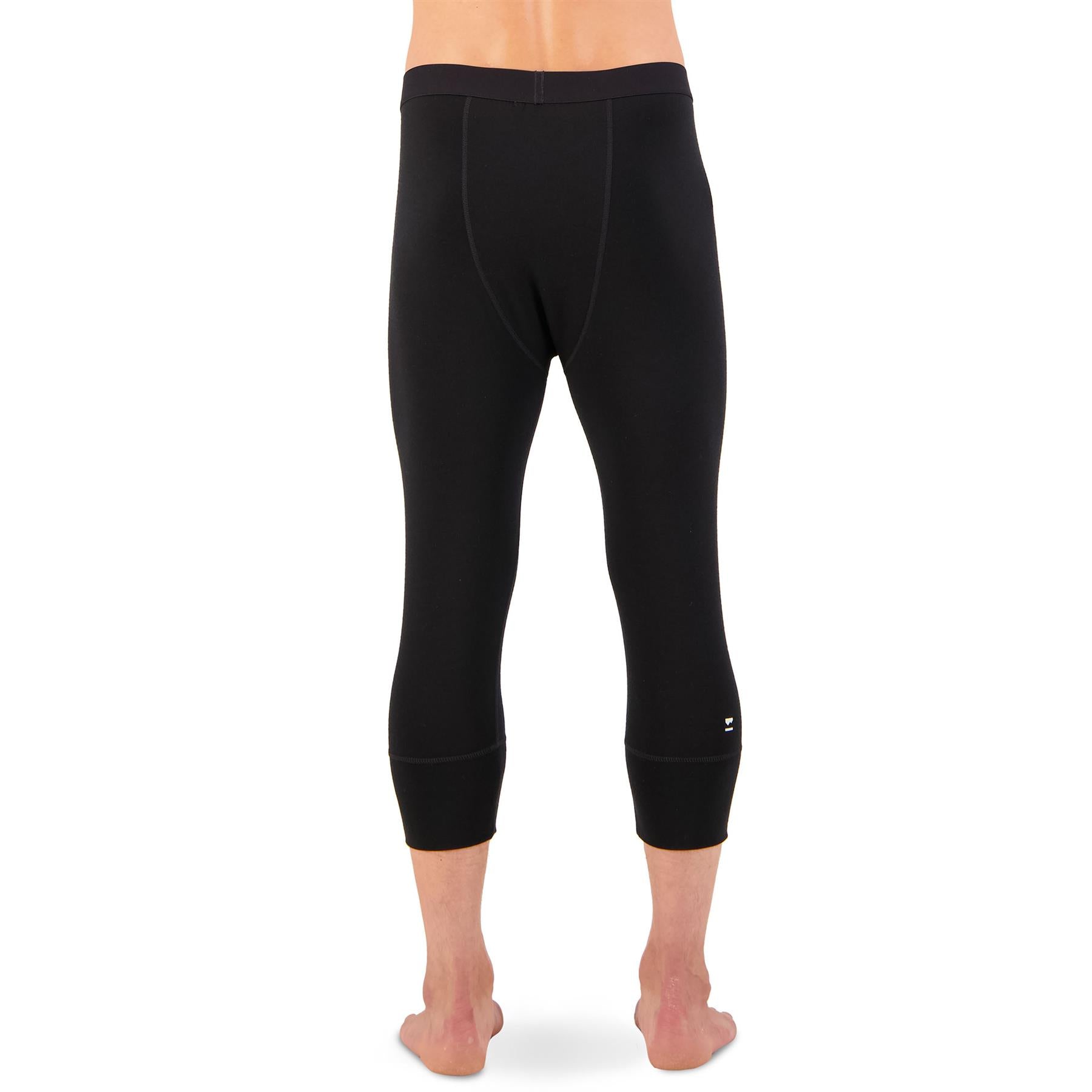 Mons Royale Mens Cascade Merino Flex 200 3/4 Base Layer Leggings Black