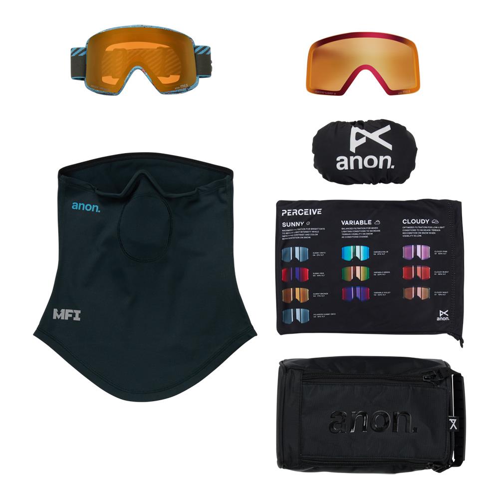 Anon M6S MFI Goggles Alpine Terra - Perceive Sunny Bronze + Cloudy Burst Lens + Face Mask