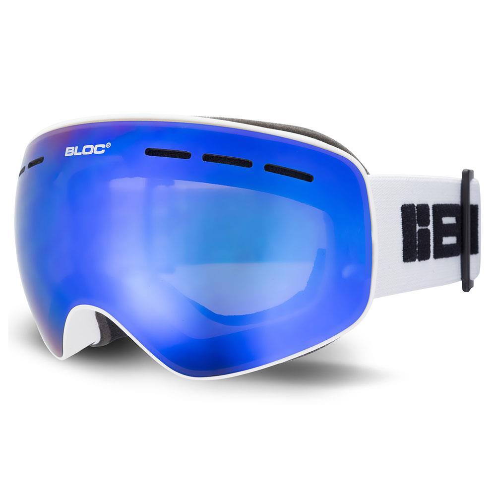 Bloc Small Fit Moon Junior Goggles Matt White - Blue Mirror Lens