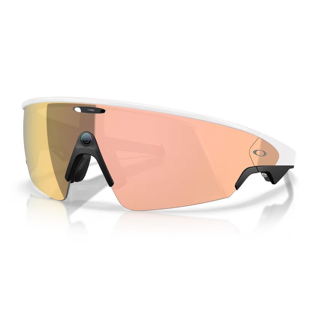 Oakley Meta Vanguard AI Sunglasses White - Prizm Rose Gold Lenses