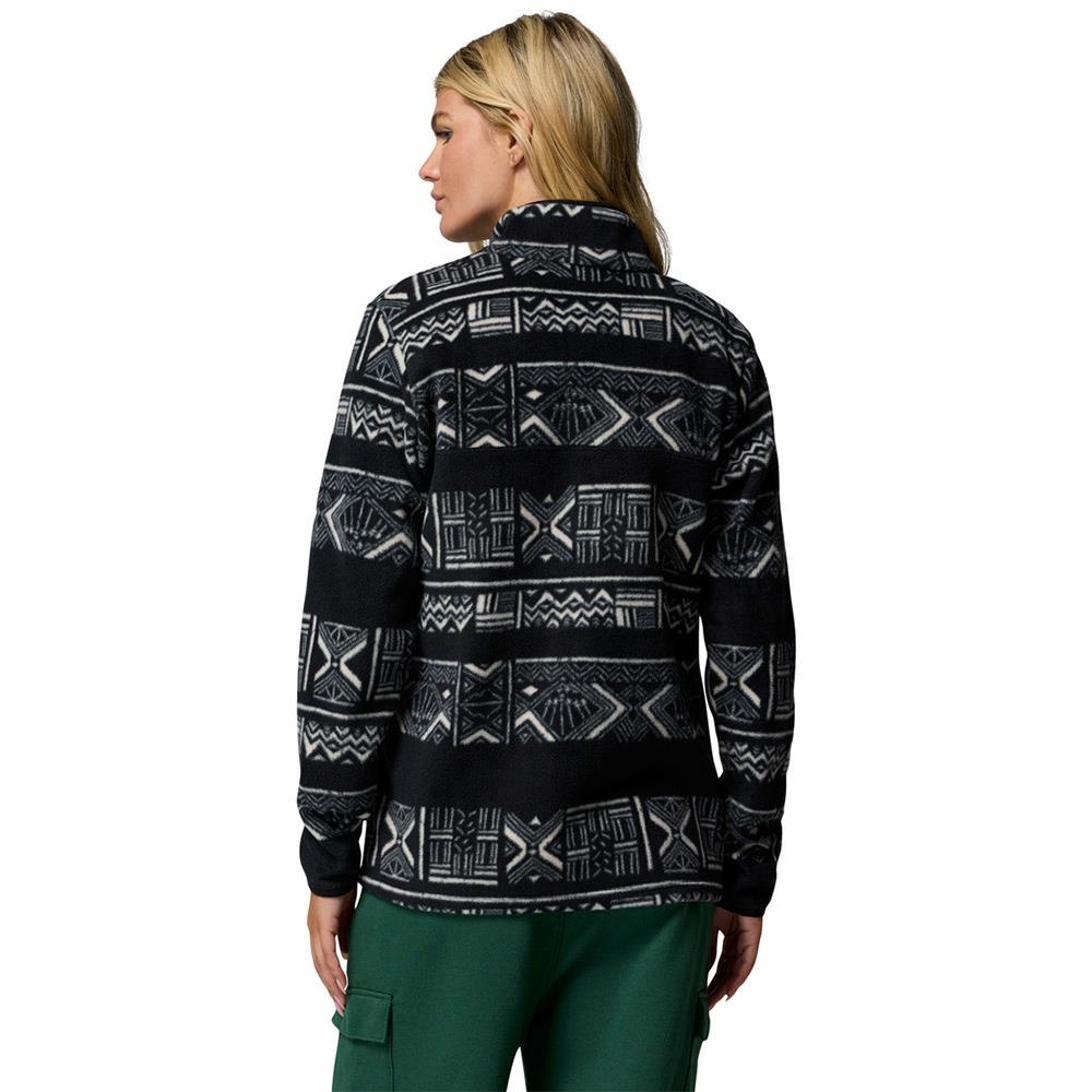 Columbia Benton Springs Printed 1/2 Snap PO Womens Fleece Black Deschutes