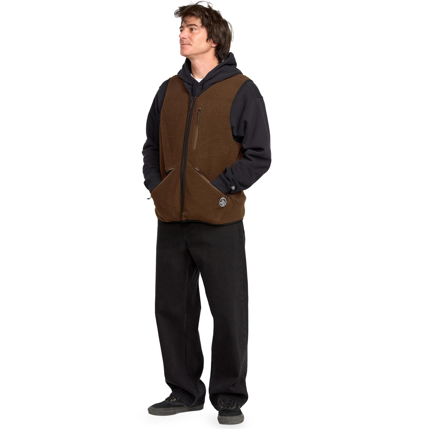 Volcom Mens Snowdrift Vest Brown