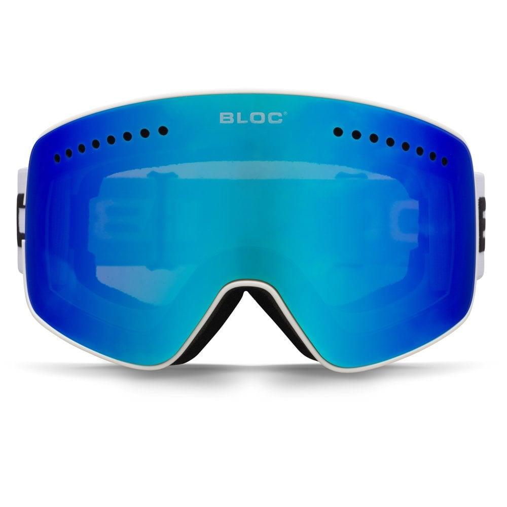 Bloc Fifty-Five Goggles Matt White - Blue Mirror + Powder Lenses