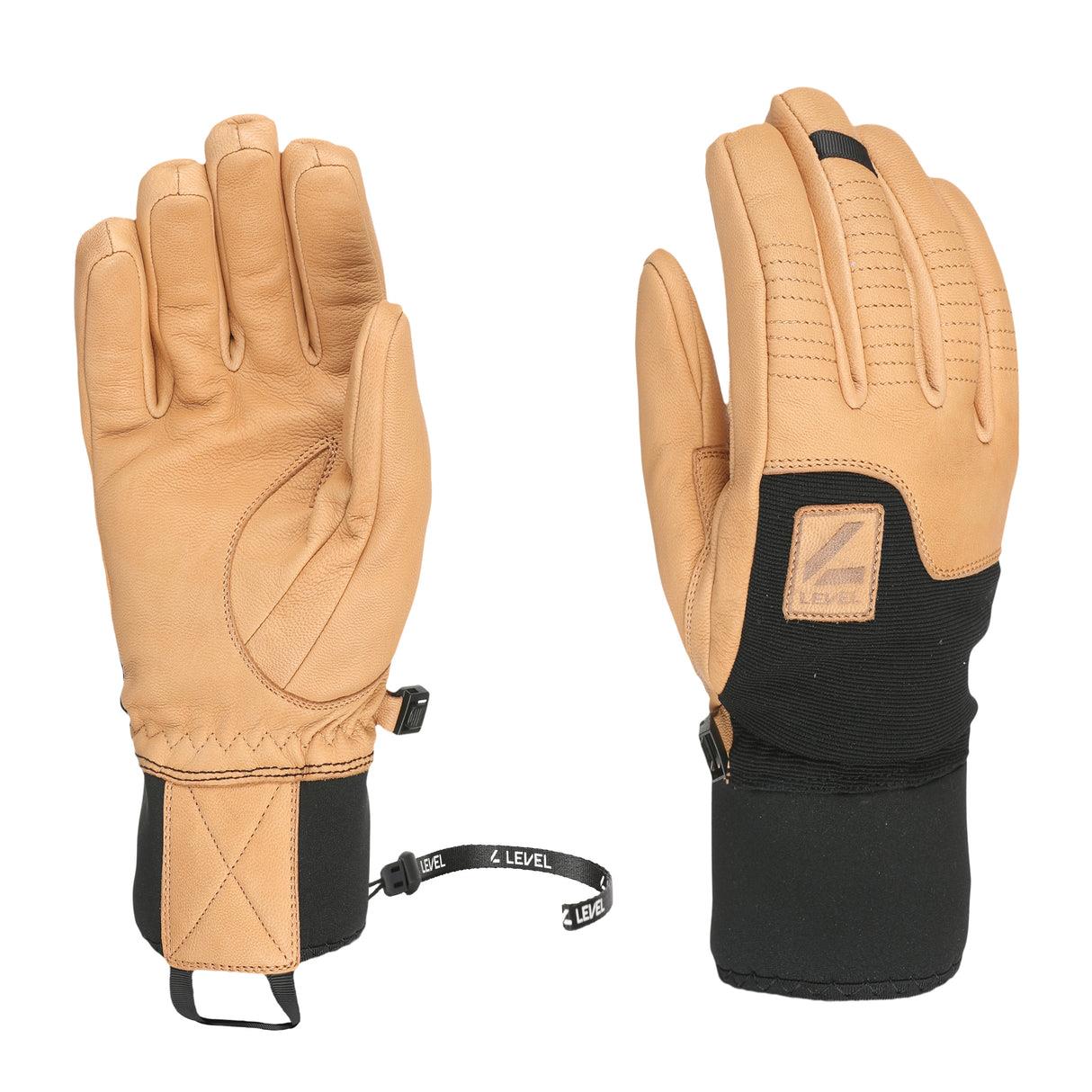 Level Roadster Mens Leather Gloves Beige