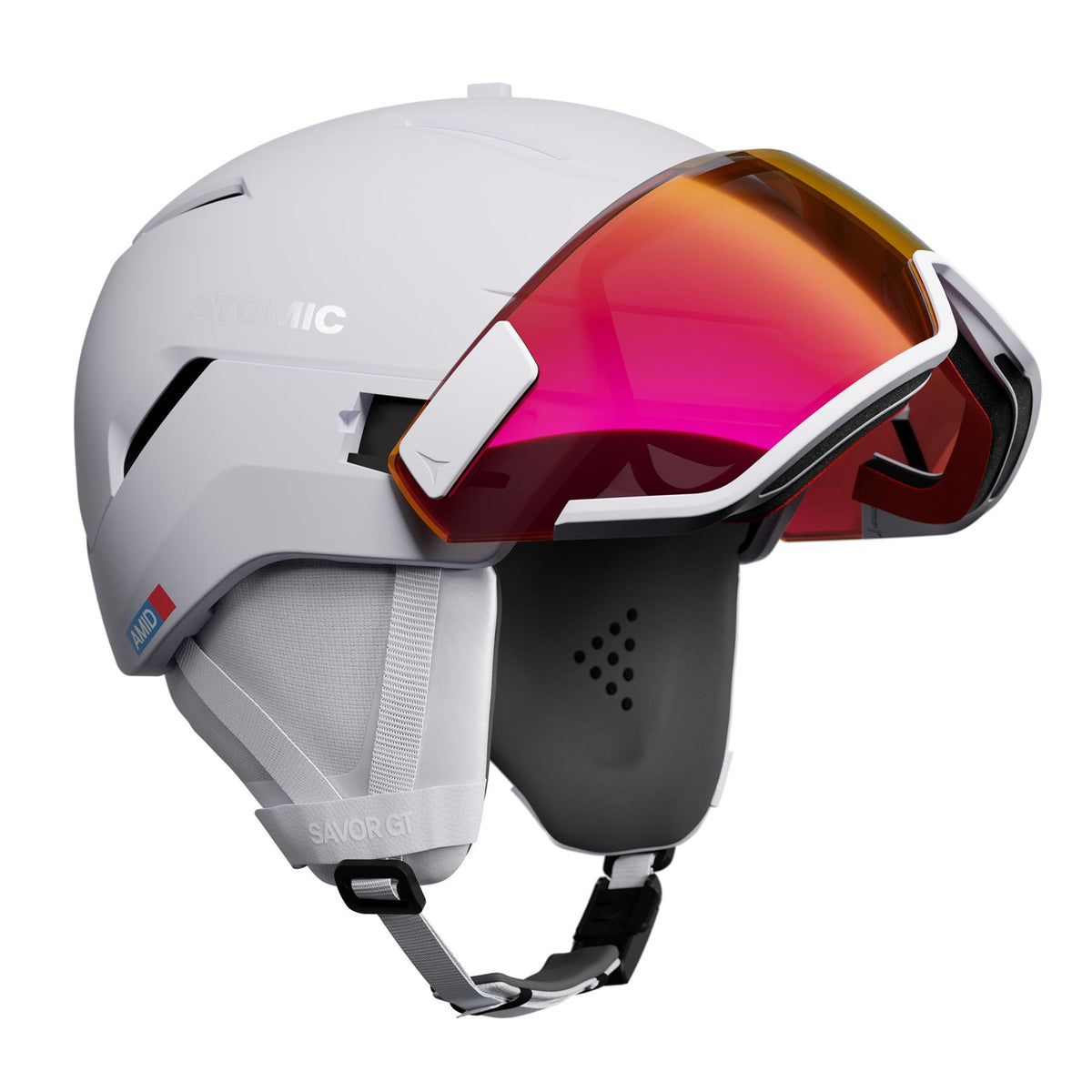 Atomic Savor GT AMID Visor Photo Ski + Snowboard Helmet White Heather