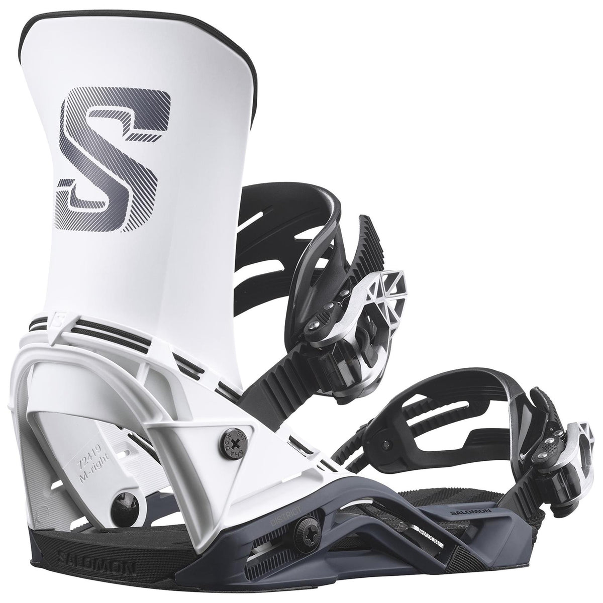 Salomon District Mens Snowboard Bindings White/Navy Blue 2027