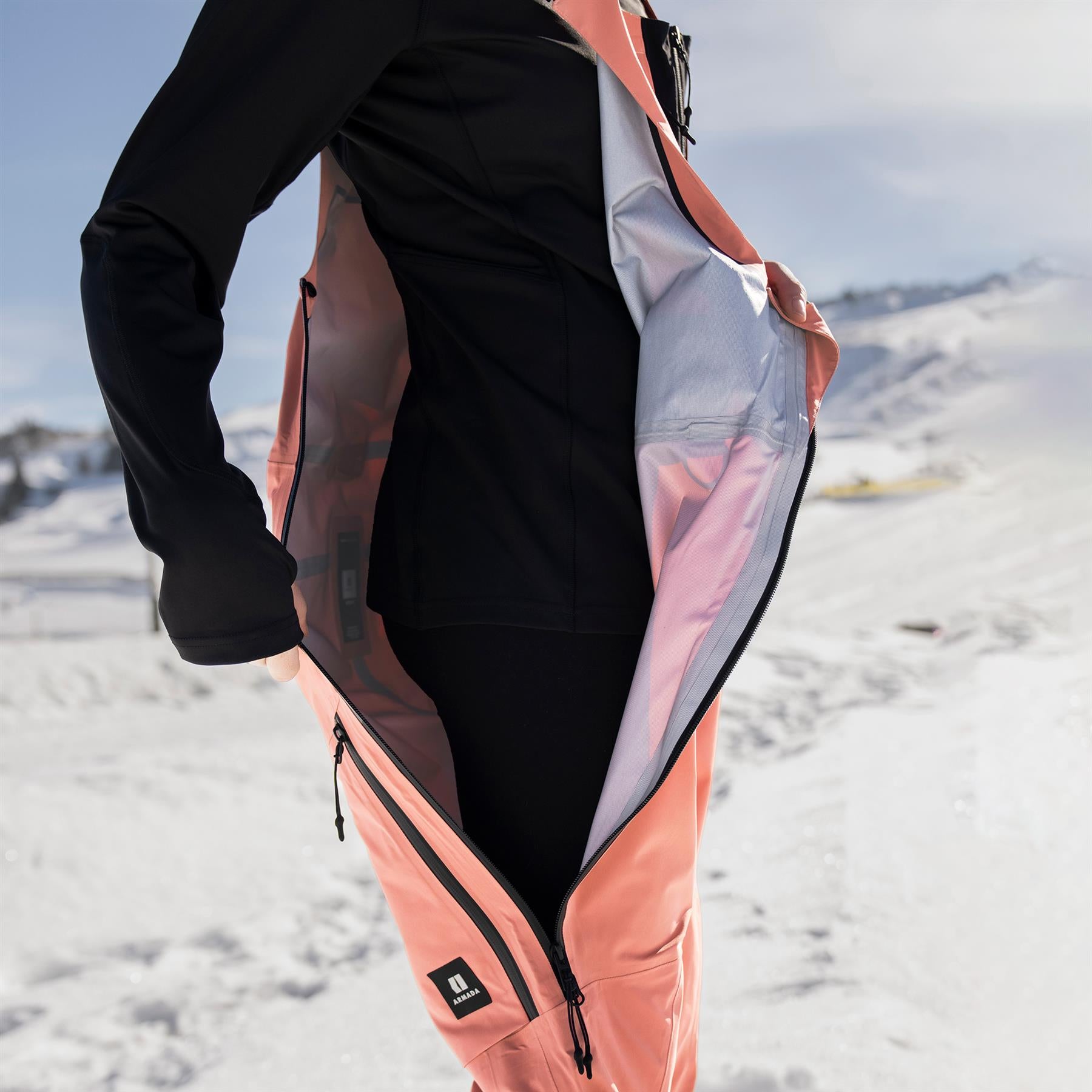 Armada Rayleigh 3L Womens Bib Pants Faded Rose/Black