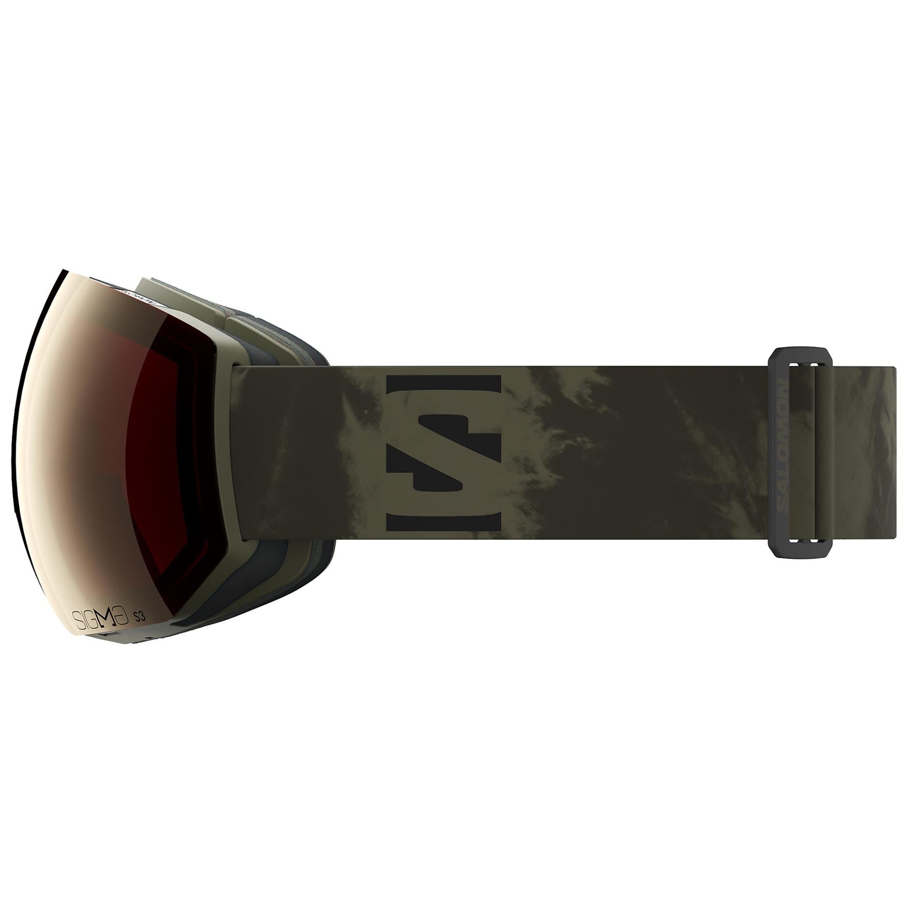 Salomon Radium Pro Sigma Goggles Olive Nights - Gun Metal + Light Blue Lens