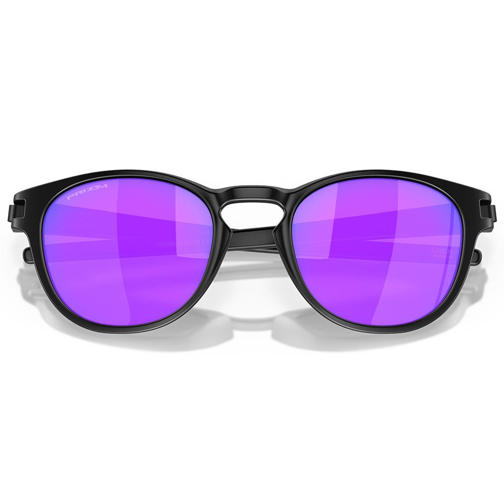 Oakley Latch Sunglasses Matte Black - Prizm Violet Lens