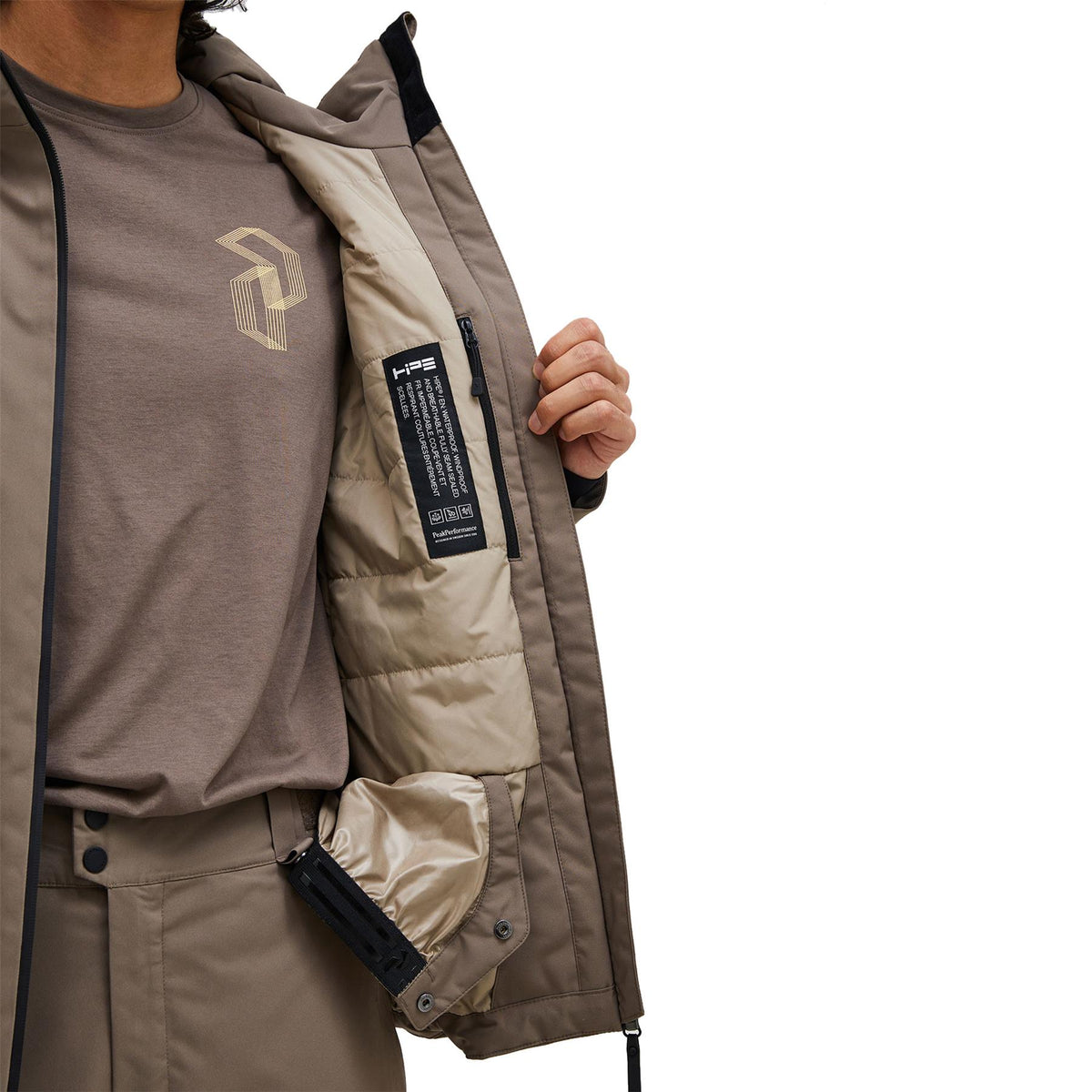 Peak Performance Mens Maroon Insulated Jacket Terrain Tan