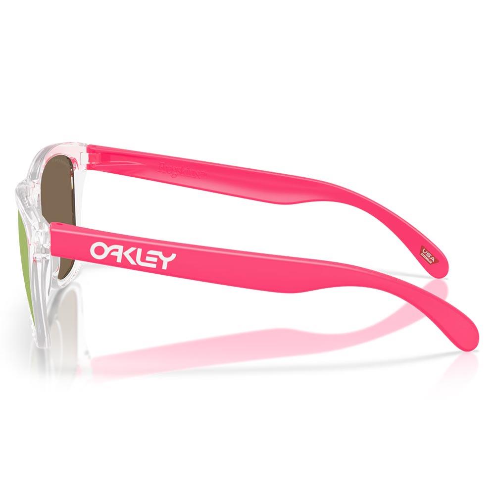 Oakley Frogskins Neon Pop Sunglasses Clear - Prizm Rose Gold Polarized Lens