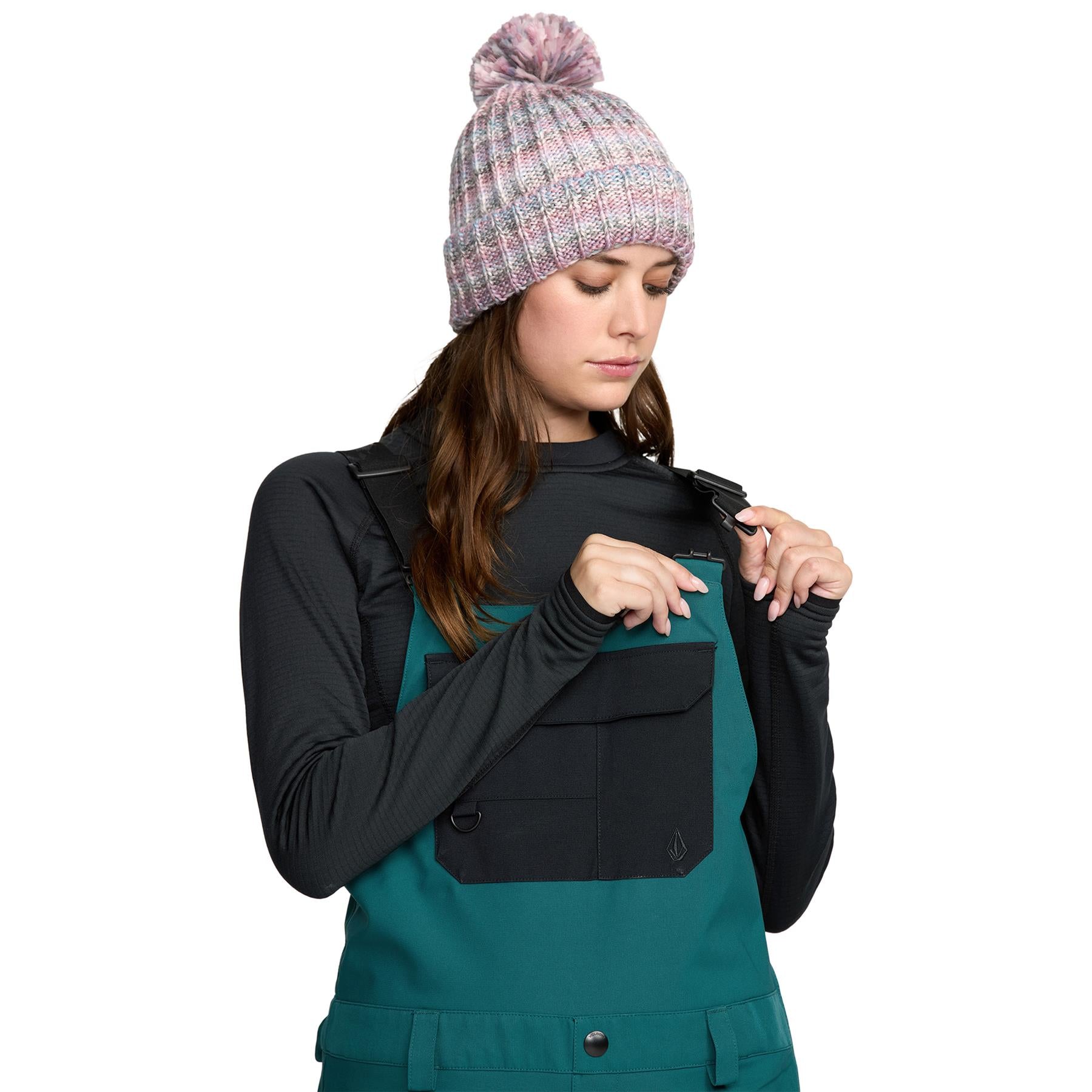 Volcom Creston 3D Stretch Womens Bib Overall Pants Atlantic Deep