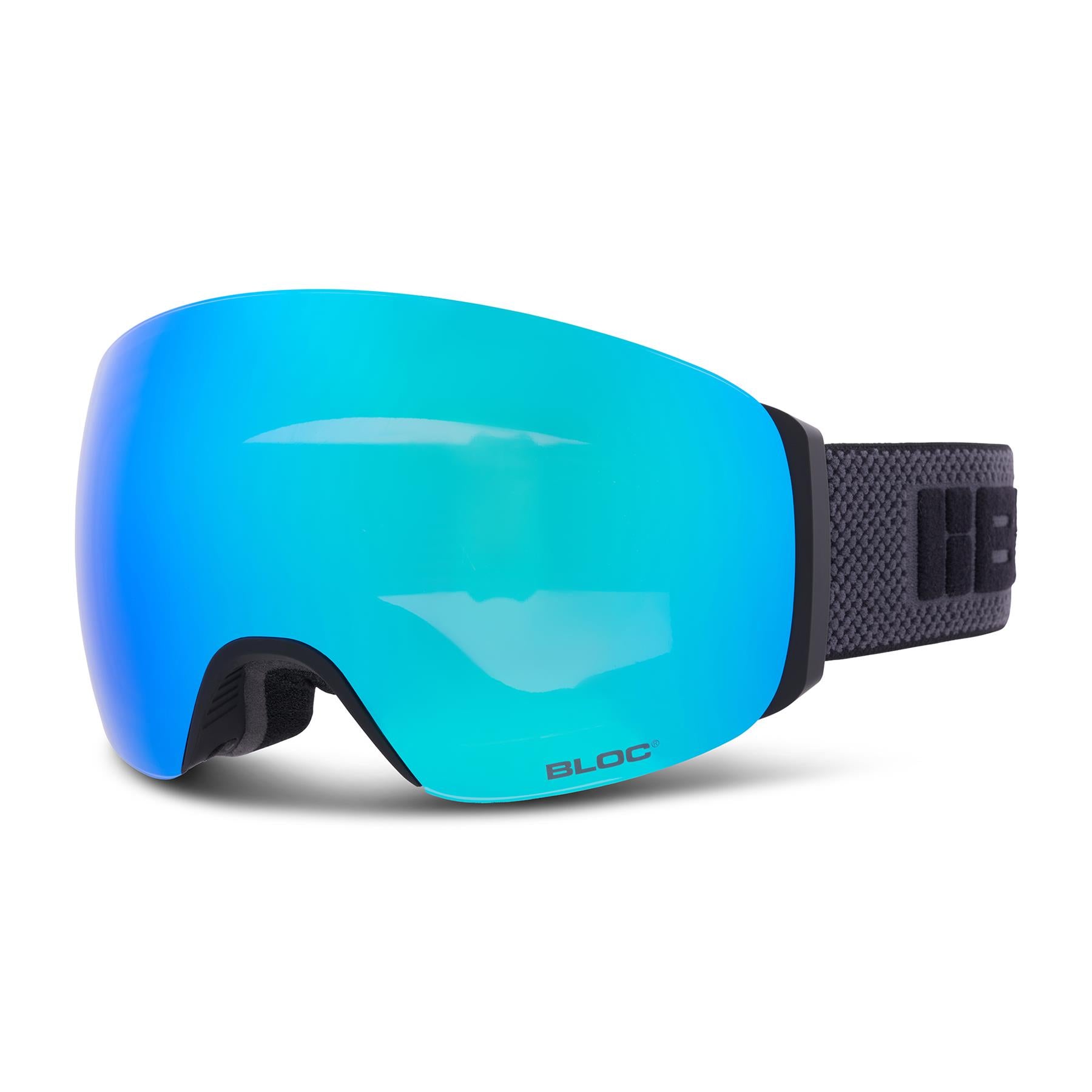 Bloc Forty-Five Goggles Matt Black - Blue Mirror + Orange Revo Blue Lenses