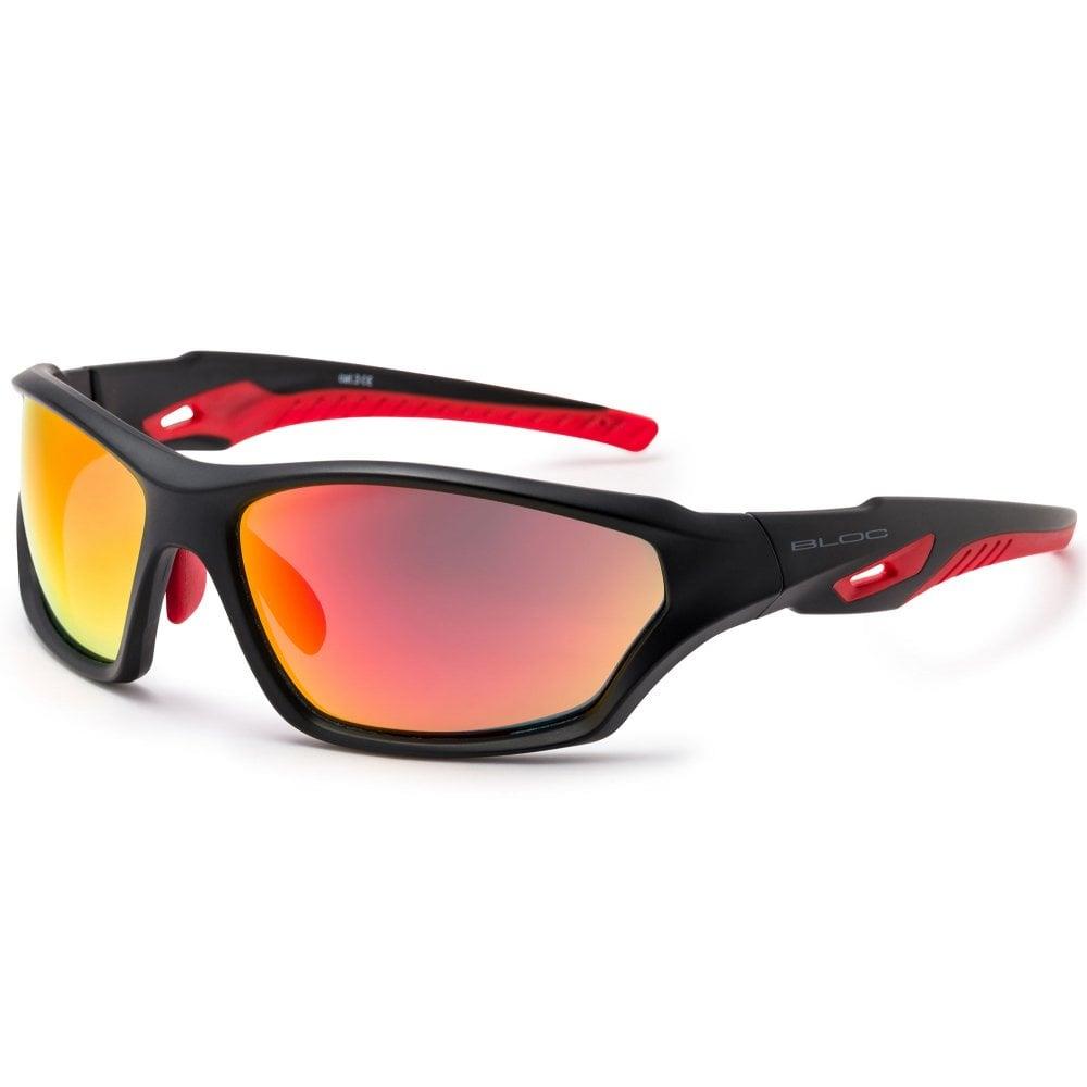 Bloc Beck Sunglasses Matt Black - Red Mirror Lens