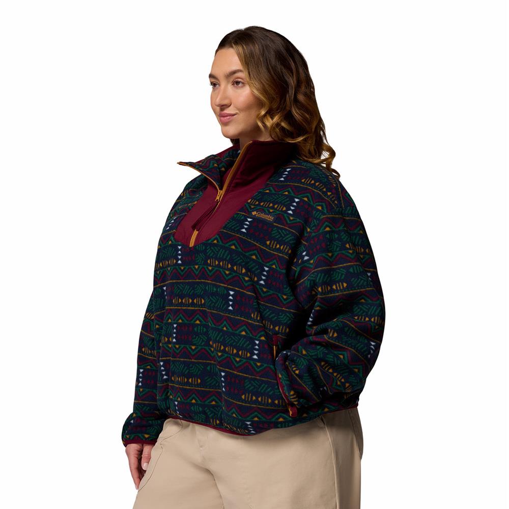 Columbia Sequoia Grove Printed Half Zip Womens Fleece Collegiate Navy