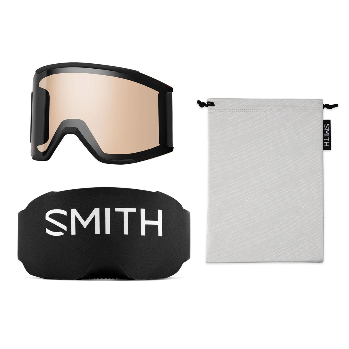 Smith Squad MAG Goggles Black - Chromapop Sun Green Mirror + Spare Lens