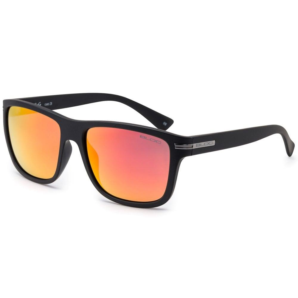 Bloc Tide Unisex Sunglasses Matt Black - Red Mirror Cat.3 Lens