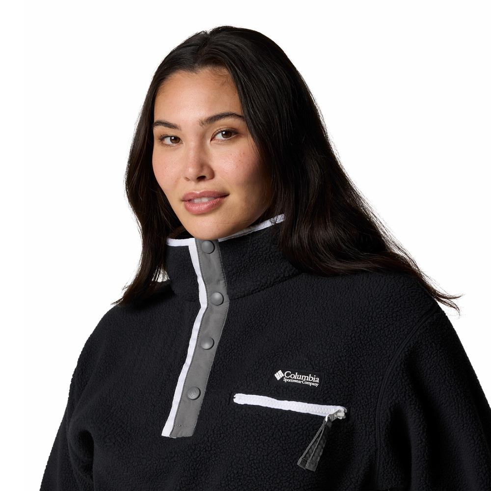 Columbia Helvetia II Cropped Half Snap PO Womens Fleece Black