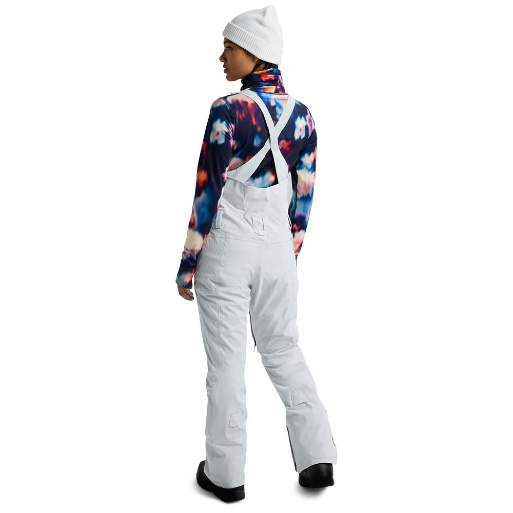 Burton Reserve 2L Womens Stretch Slim Bib Pants Gray Cloud