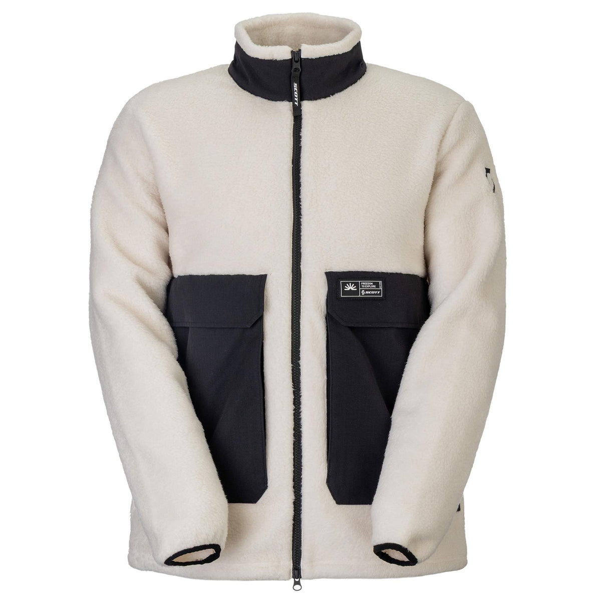 Scott Mens Escape Heritage Pile Fleece Jacket Latte Beige / Black