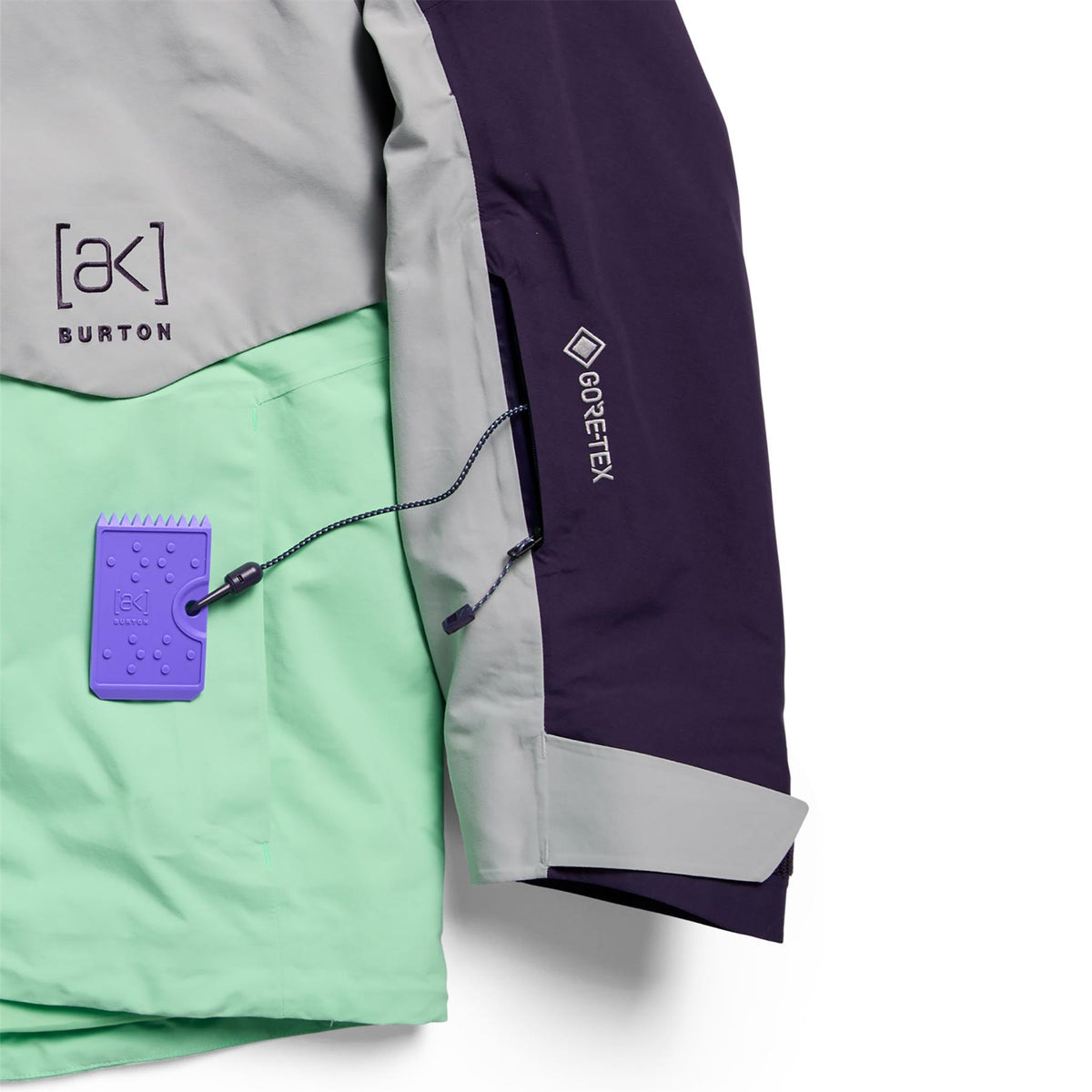 Burton [ak] Swash Insulated GORE-TEX 2L Mens Jacket Nightshade Purple/Apparition Gray/Green