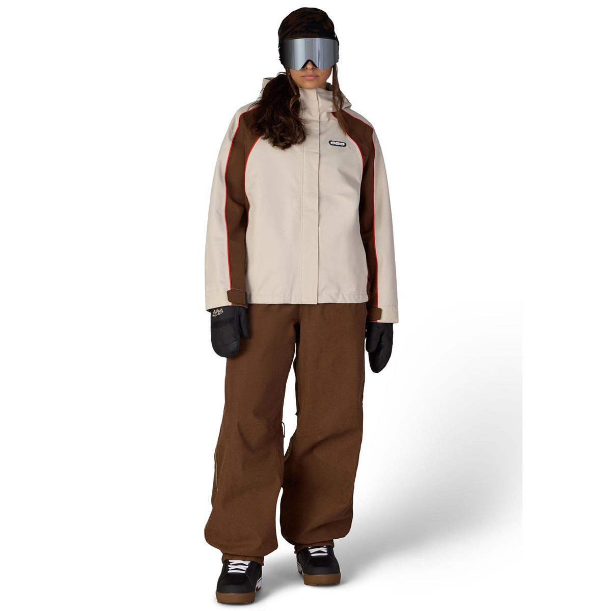 686 Womens Hellkat Shell Pants Dark Earth Grid Corduroy