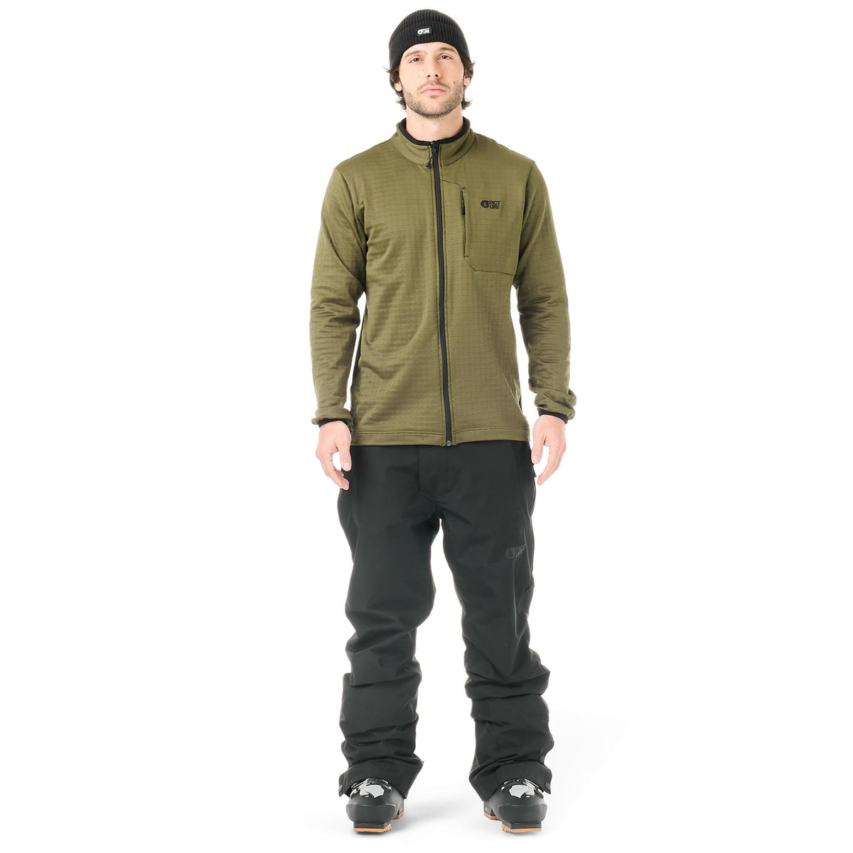 Picture Mens Bake Grid FZ Fleece Jacket Tobacco