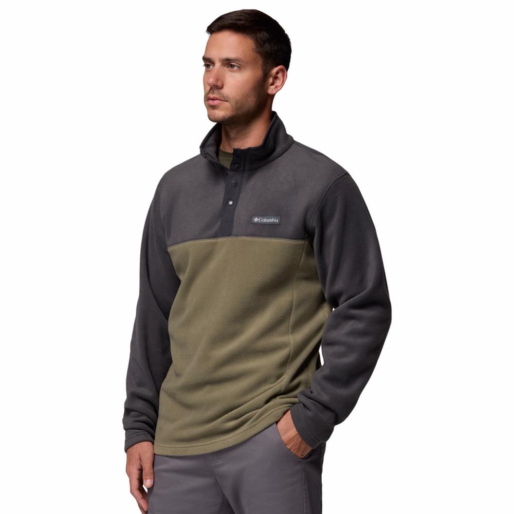 Columbia Steens Mountain II Half Snap PO Mens Fleece Stone Green / Shark