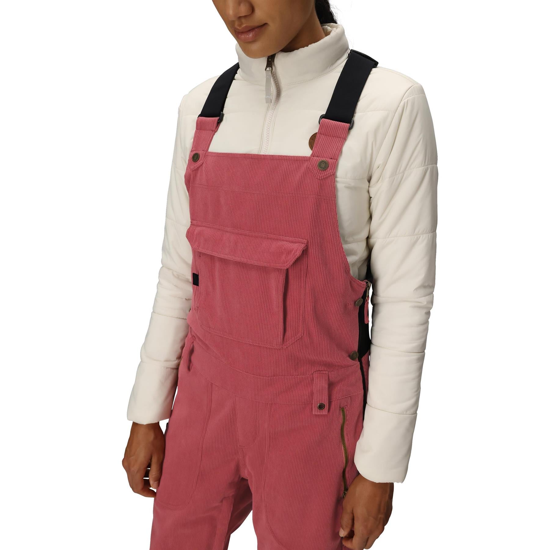 686 Womens Black Magic Insulated Bib Pants Rosewood Corduroy