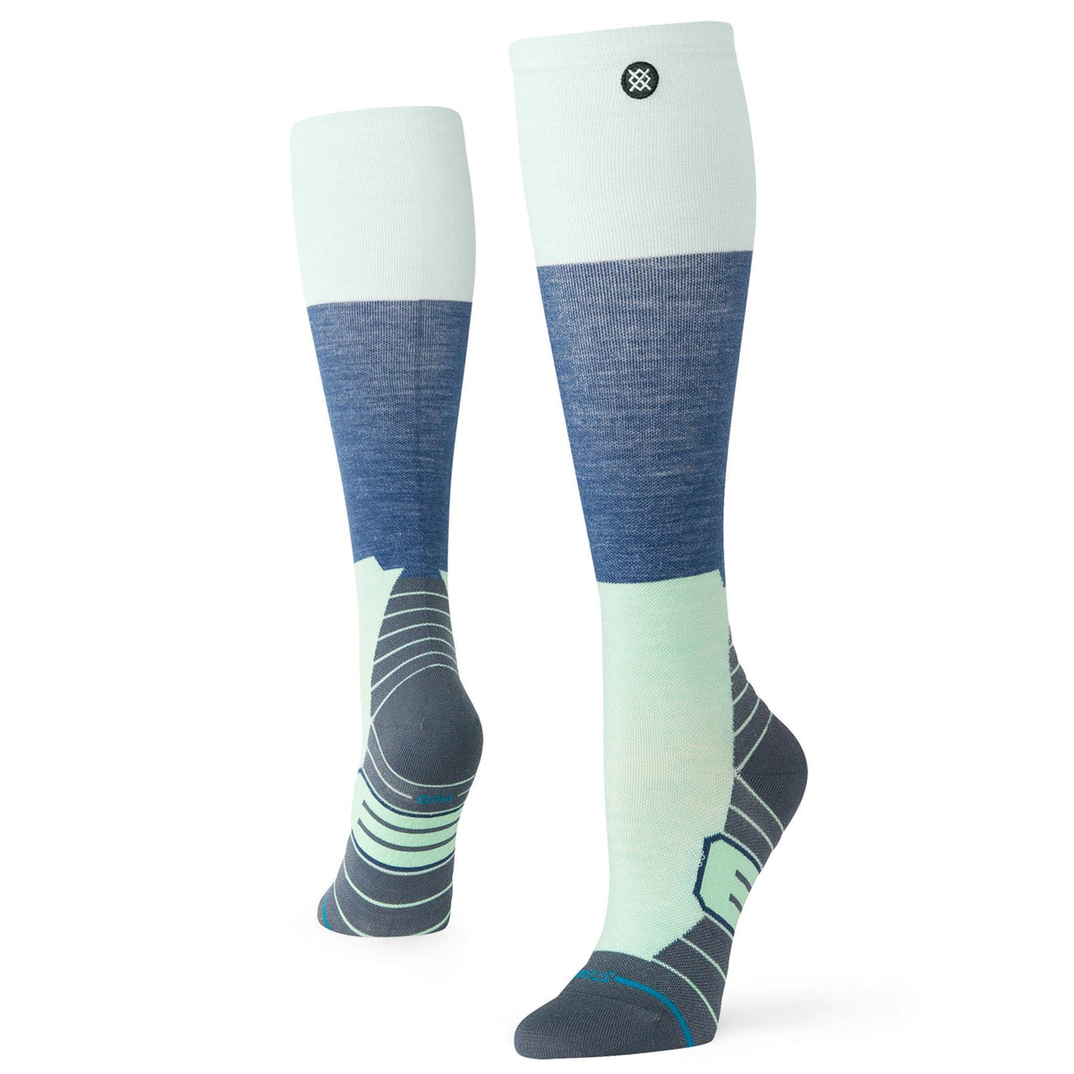 Stance Womens Blocked UL Merino Wool Ski + Snowboard Socks Light Blue
