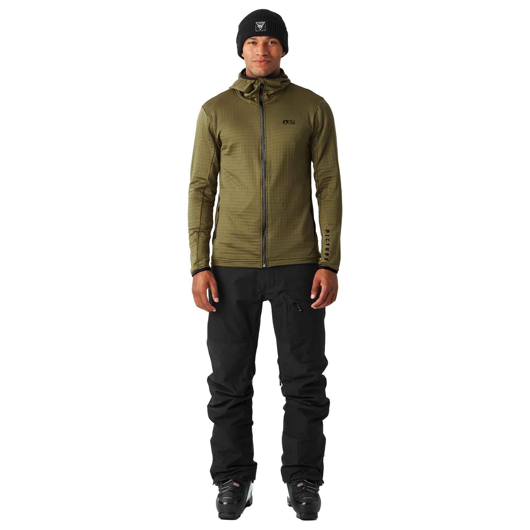 Picture Bake Grid FZ Mens Hooded Fleece Tobacco