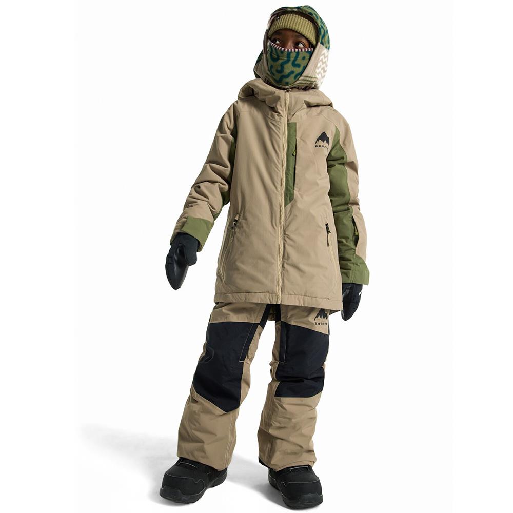 Burton Kids Hillslope Jacket Summit Taupe/Forest Moss