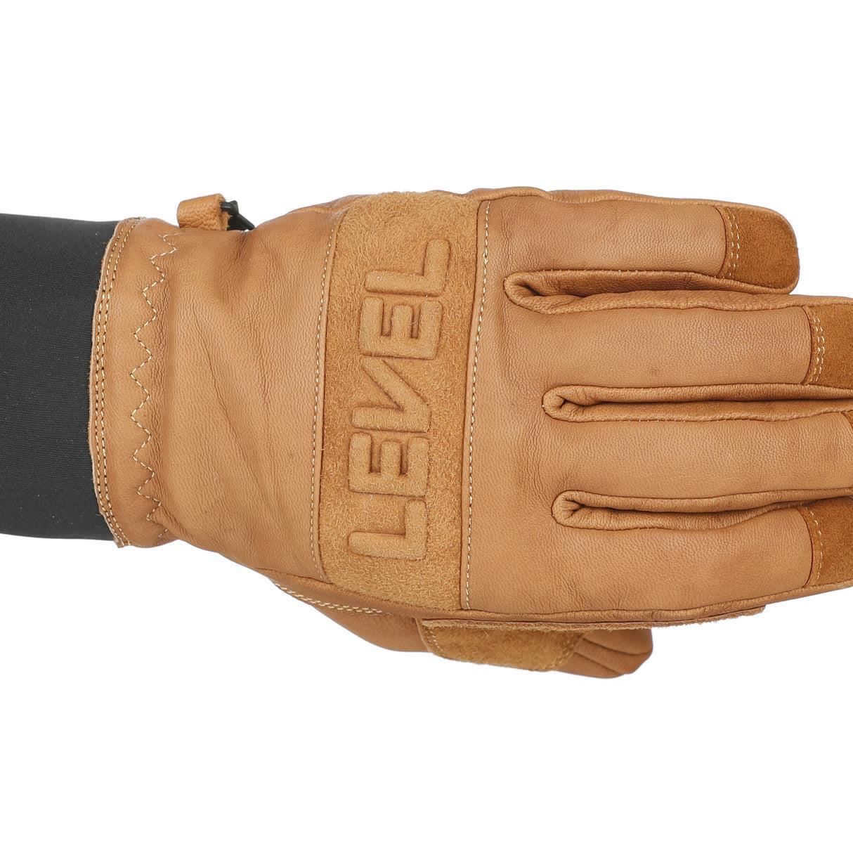 Level Shaman Mens Leather Gloves Brown
