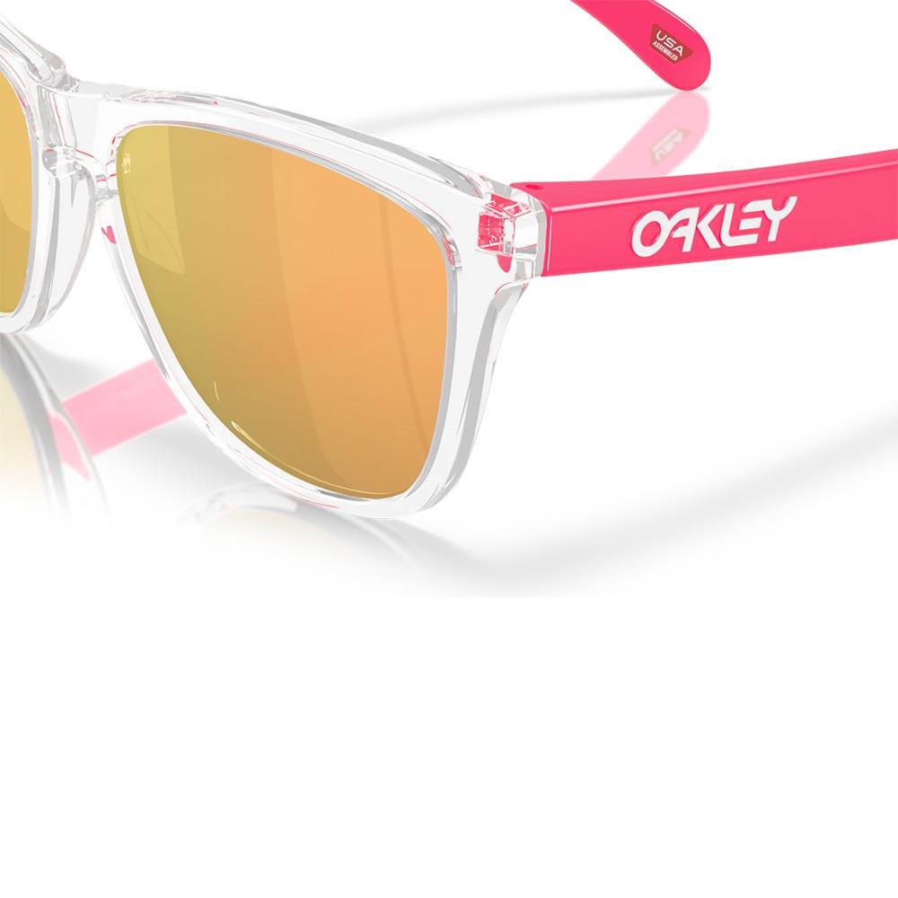 Oakley Frogskins Neon Pop Sunglasses Clear - Prizm Rose Gold Polarized Lens