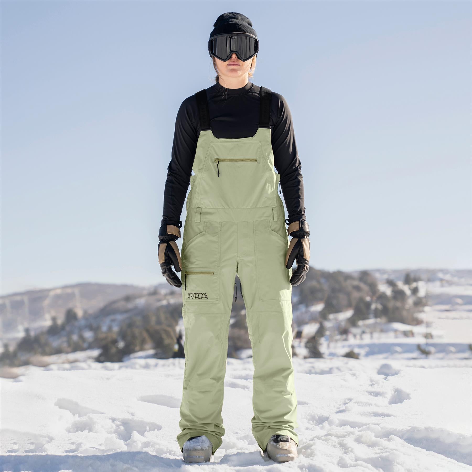 Armada Talyah 2L Womens Cargo Bib Pants Macha/Black