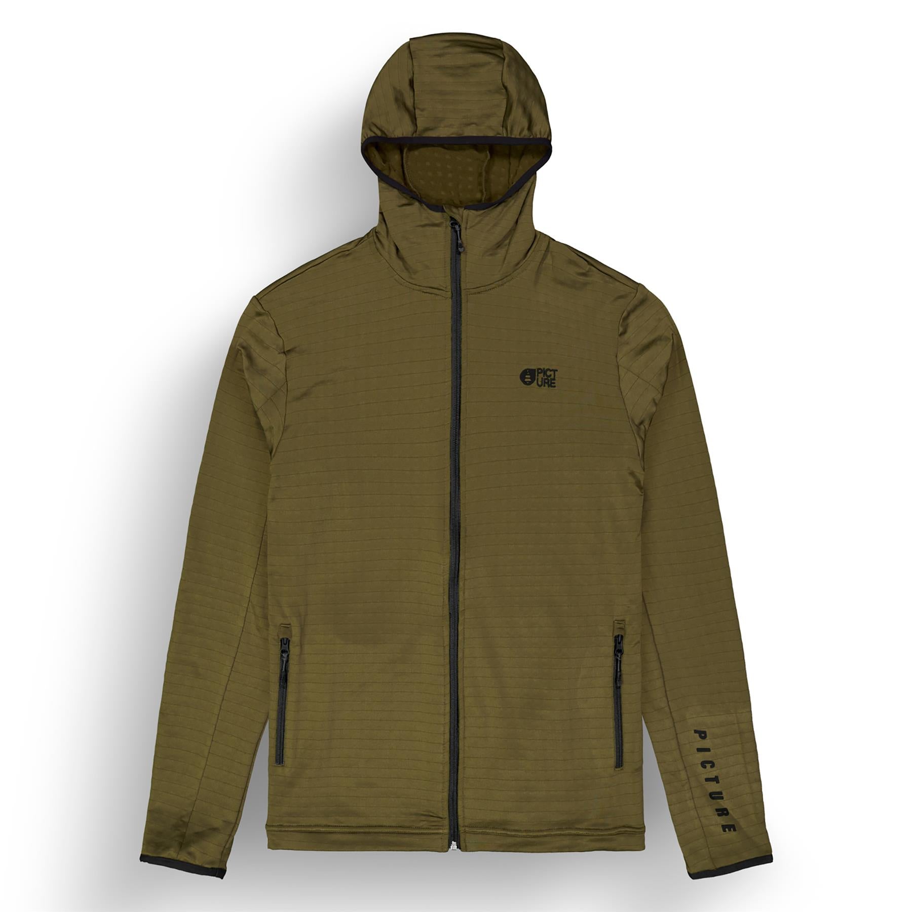 Picture Bake Grid FZ Mens Hooded Fleece Tobacco