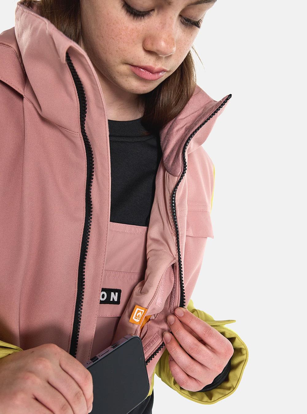 Burton Girls Khione 2L Jacket Powder Blush/Sulfur/True Black