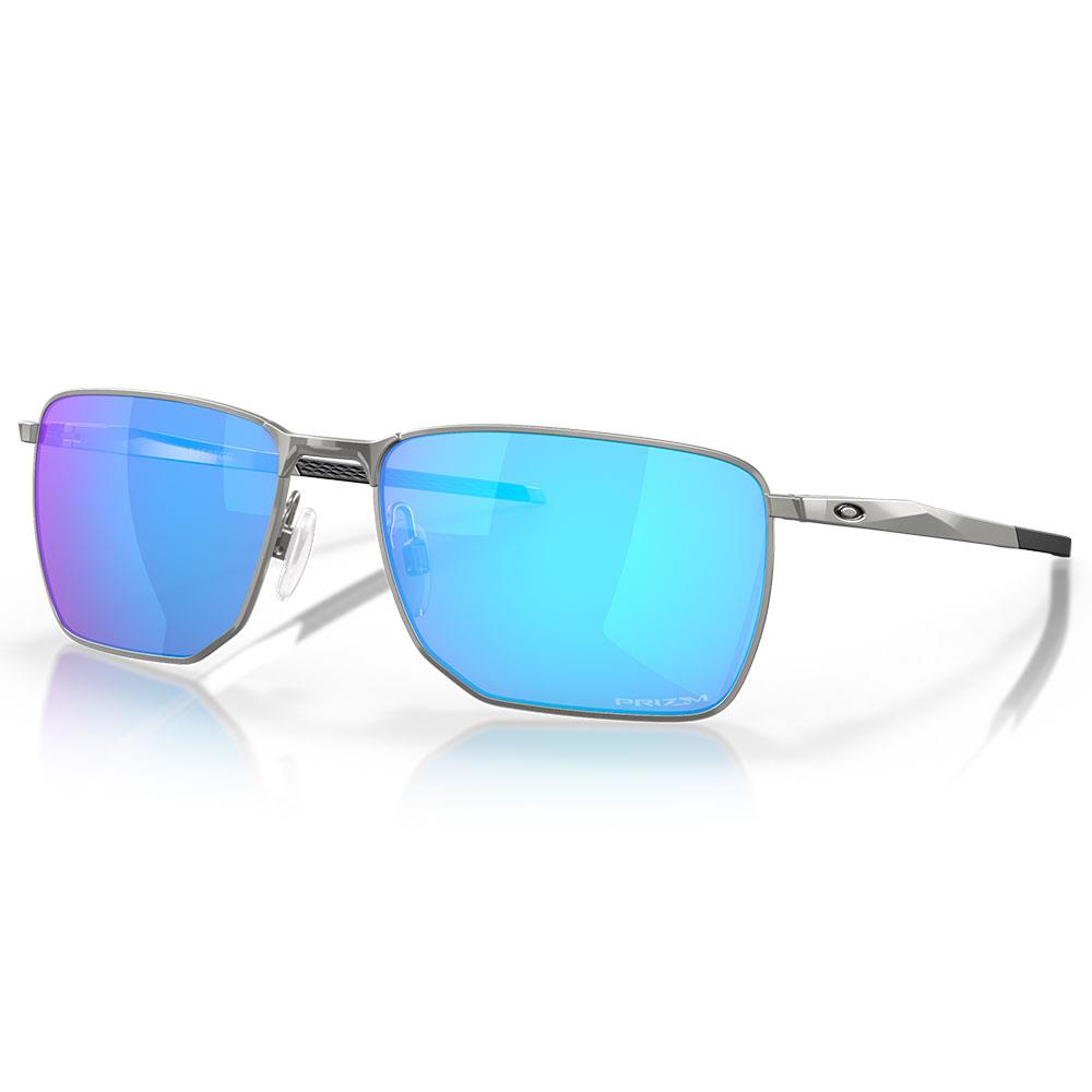 Oakley Ejector Sunglasses Satin Chrome - Prizm Sapphire Lens