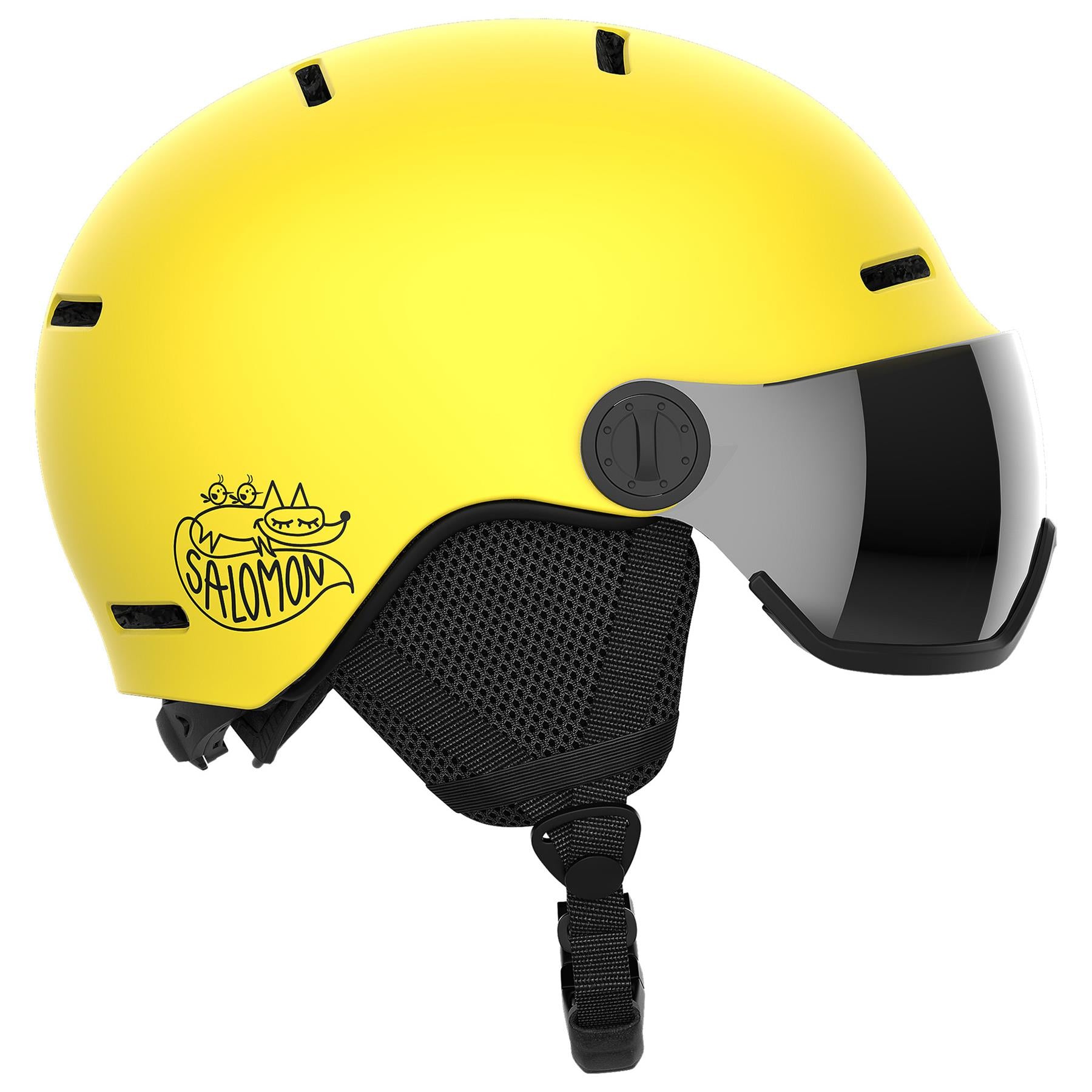 Salomon Orka Visor Kids Ski + Snowboard Helmet Vibrant Yellow - Univer