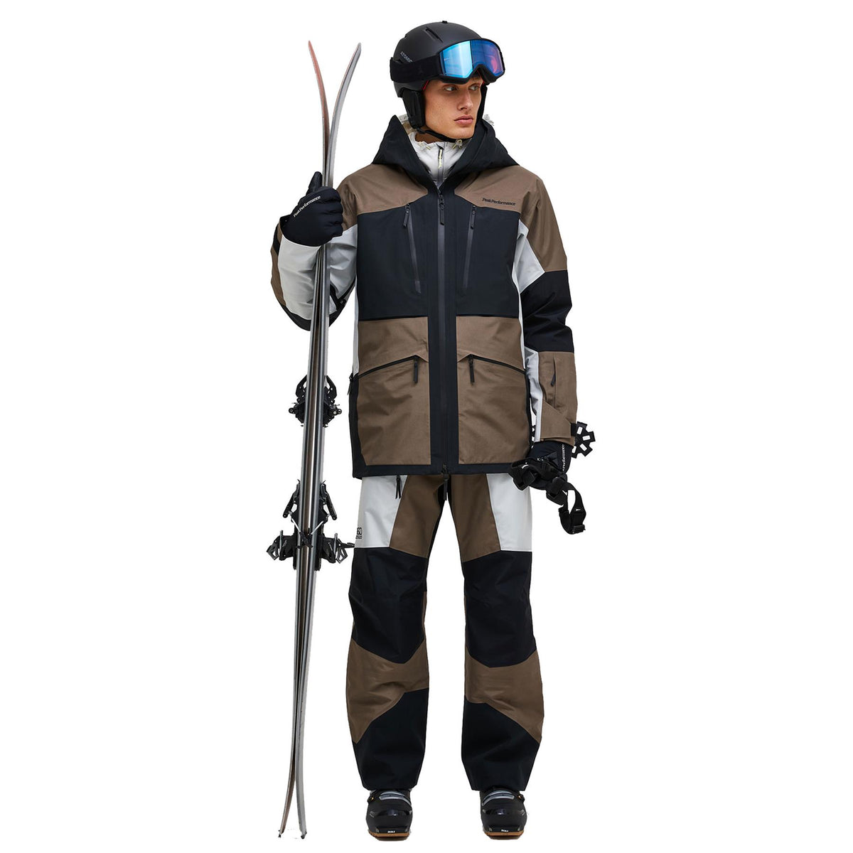 Peak Performance Mens Vertical Gore-Tex Pro Jacket Off Black /Terrain Tan