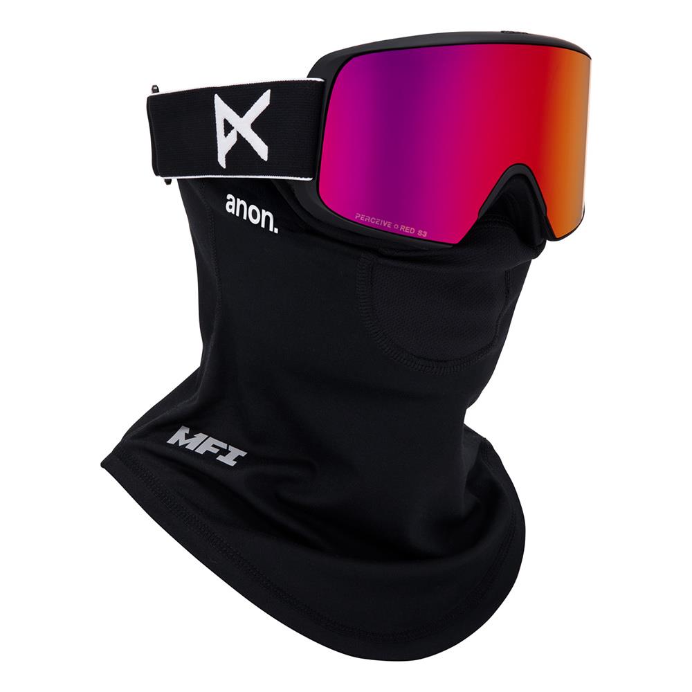 Anon M6S MFI Goggles Black - Perceive Sunny Red + Cloudy Burst Lens + Face Mask