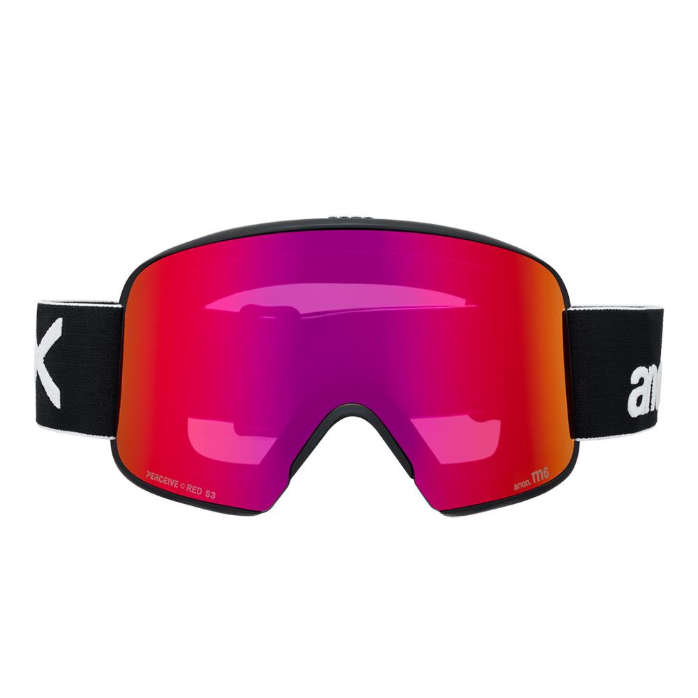 Anon M6 MFI Goggles Black - Perceive Sunny Red + Cloudy Burst Lens + Face Mask