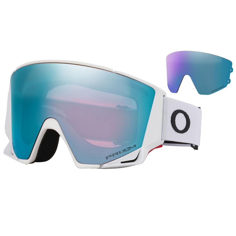 Oakley Flow Scape M Goggles Matte White - Prizm Sapphire + Prizm Iced Lens